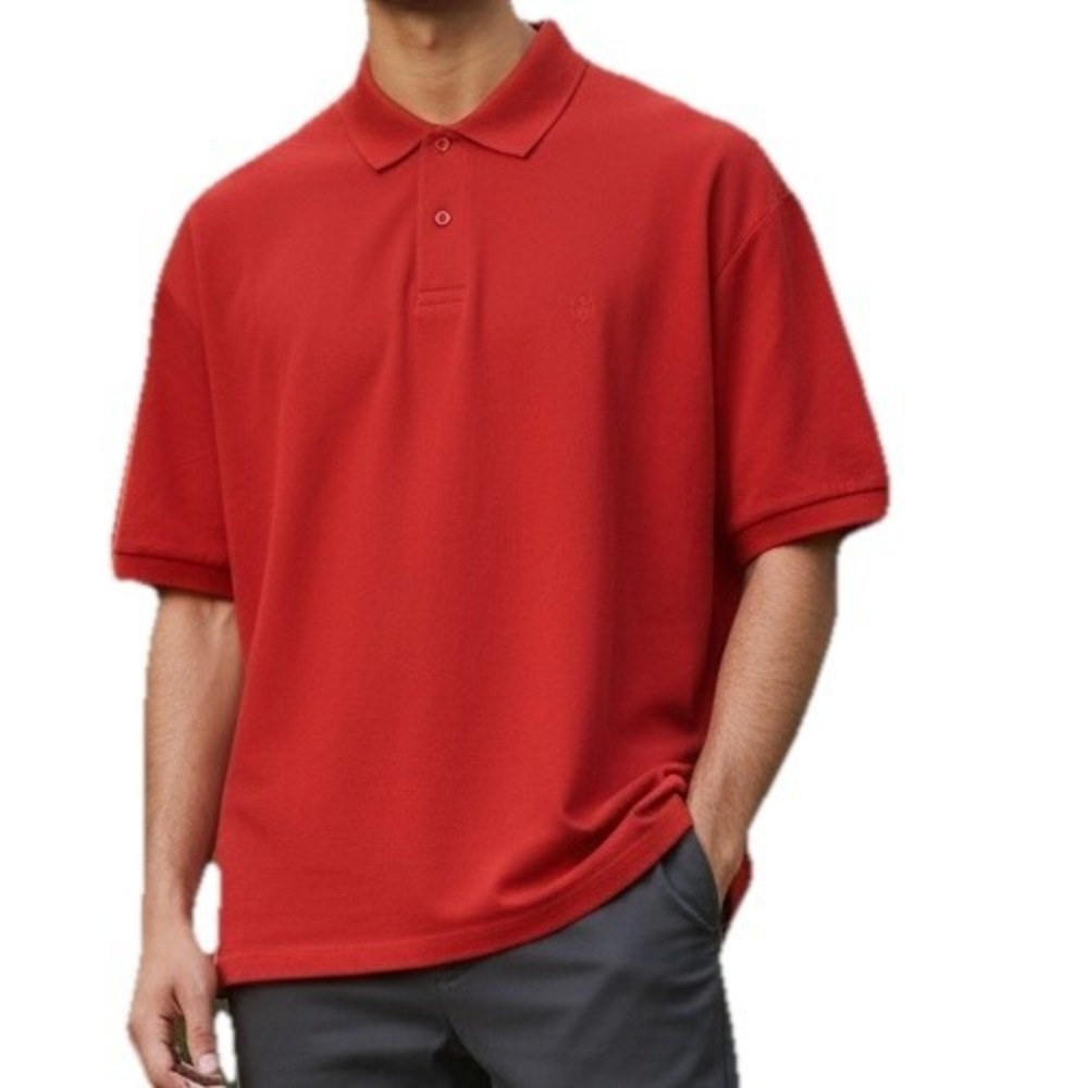 Gianfranco Ruffini Polo Mens Large Red Short Sleeve Firenze 100% Cotton